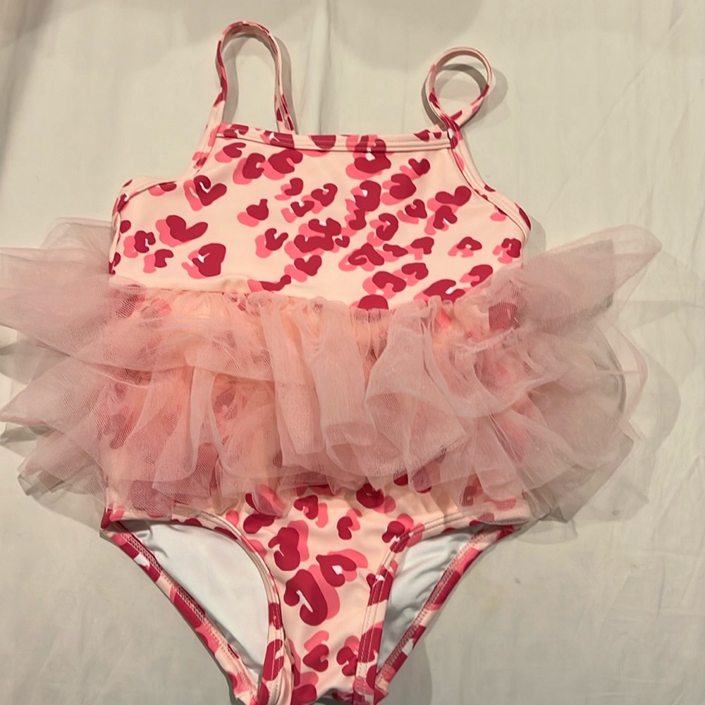 Tucker and Tate pink cheetah one piece with tutu 2T